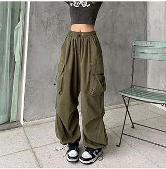 Amazon.com: Oversized Cargo Pants for Women Baggy Parachute Pants