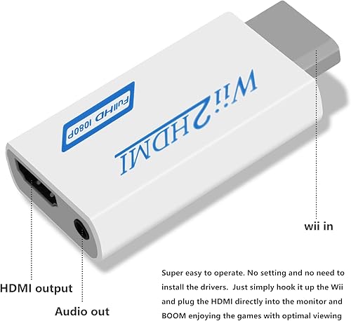 Miniatura 3 de Adaptador HDMI 3 en 1 Wii Adaptador Wii a HDMI para Smart TV + Barra de sensor Wii Barra de sensor de movimiento con cable + Cable HDMI de alta