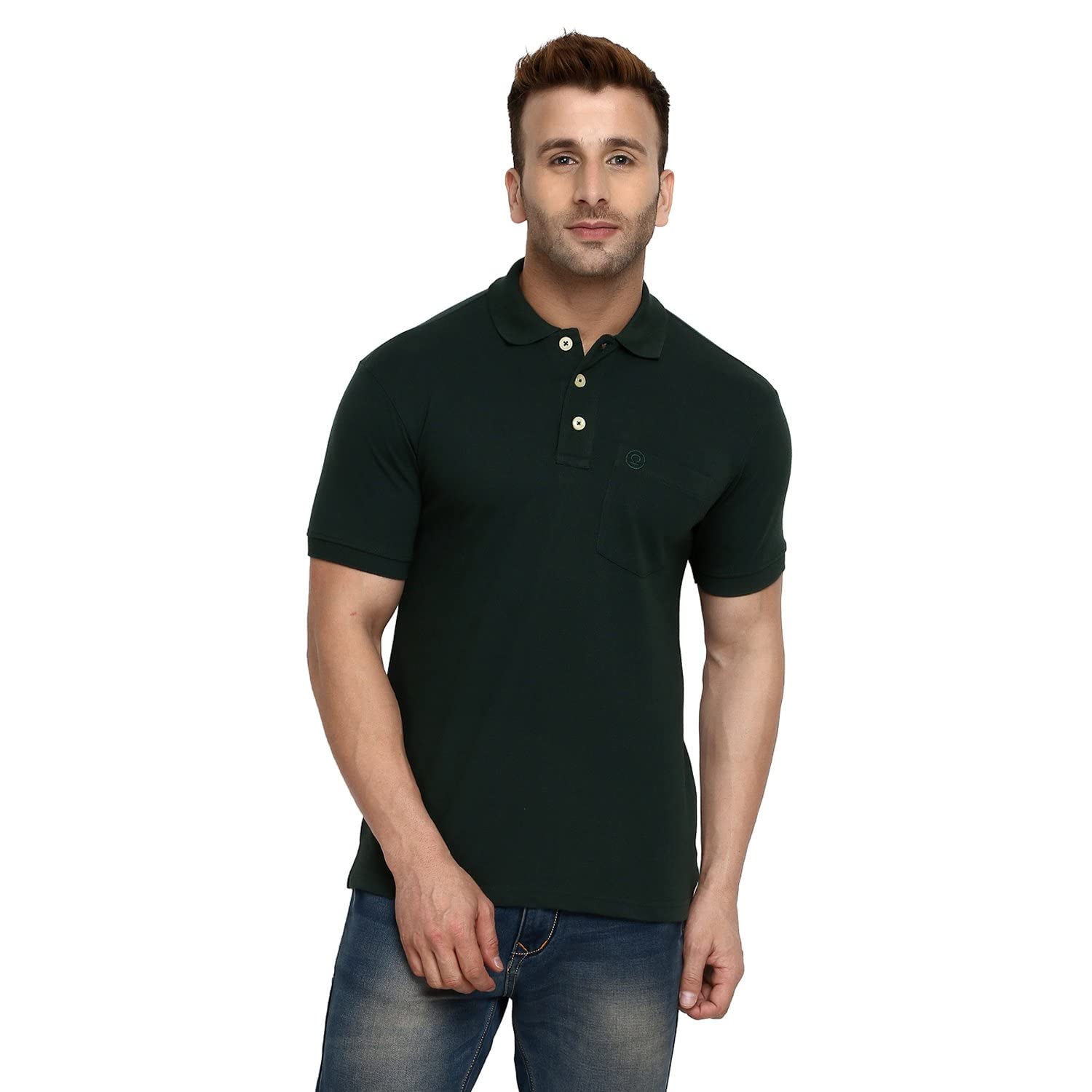 CHKOKKO Men's Polo Cotton Regular Fit Half Sleeves T-Shirt with