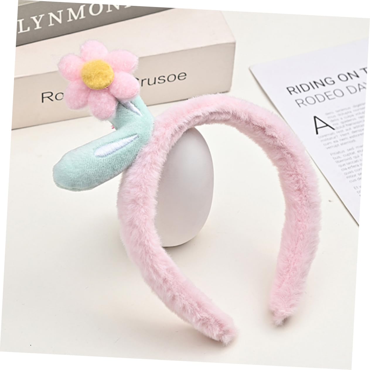 Didiseaon 10 Pezzi fascia di fiori freschi cerchio per con fiori Elastici per per Fascia peluche elastici per le donne fasce imbottite fascia gonfia tessuto rosa