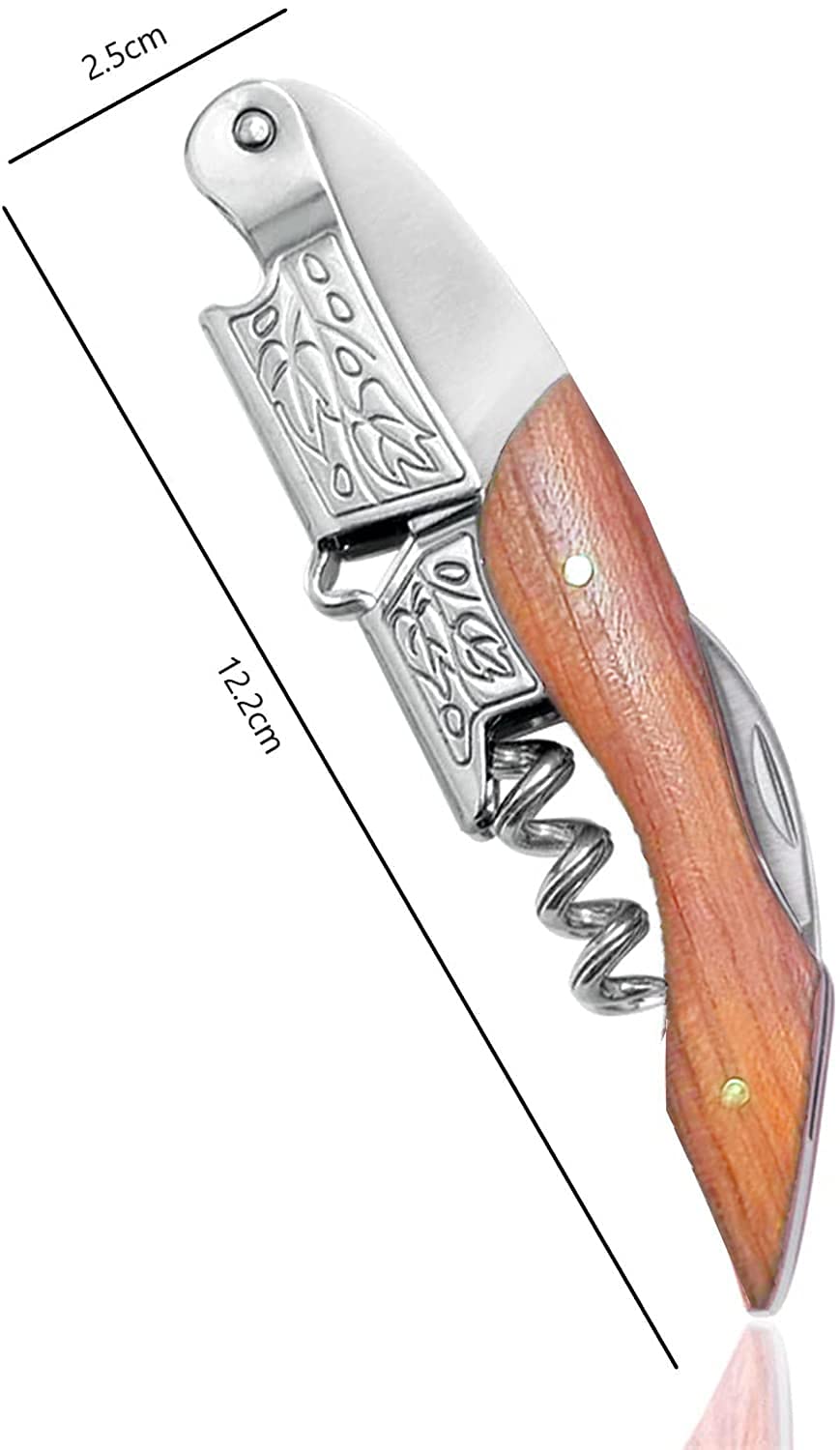 Cavatappi Professionale Portatile Vino, Apribottiglie di Qualità per Sommelier e Camerieri e Baristi, Cavatappi multifunzionalee Bottigliaaccessori, Adatto per Cucine, Picnic, Bar...