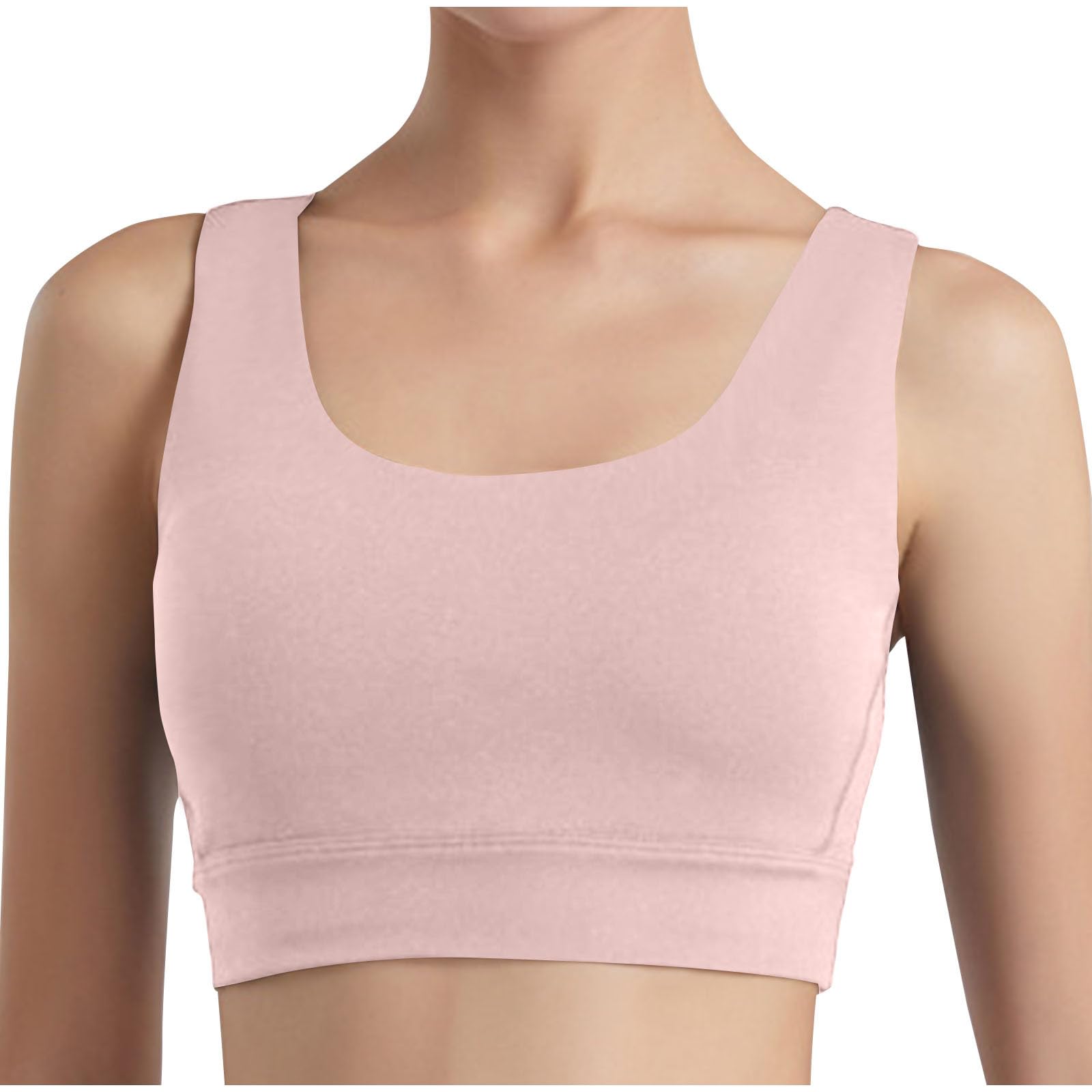 Sports Bra for Women Criss-Cross Back Padded Sports Bras High Support Yoga Bra Solid Color Breathable Bralettes