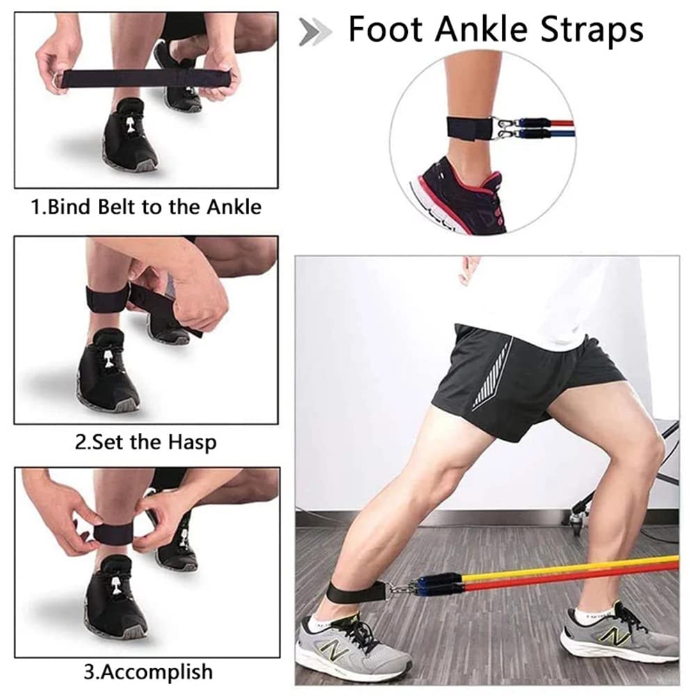 11Pezzi Set Latex Pull Rope Resistance Bands Indoor Portable Fitness Equipment Cinturino alla Caviglia Esercizio Allenamento Expander Fascia Elastica
