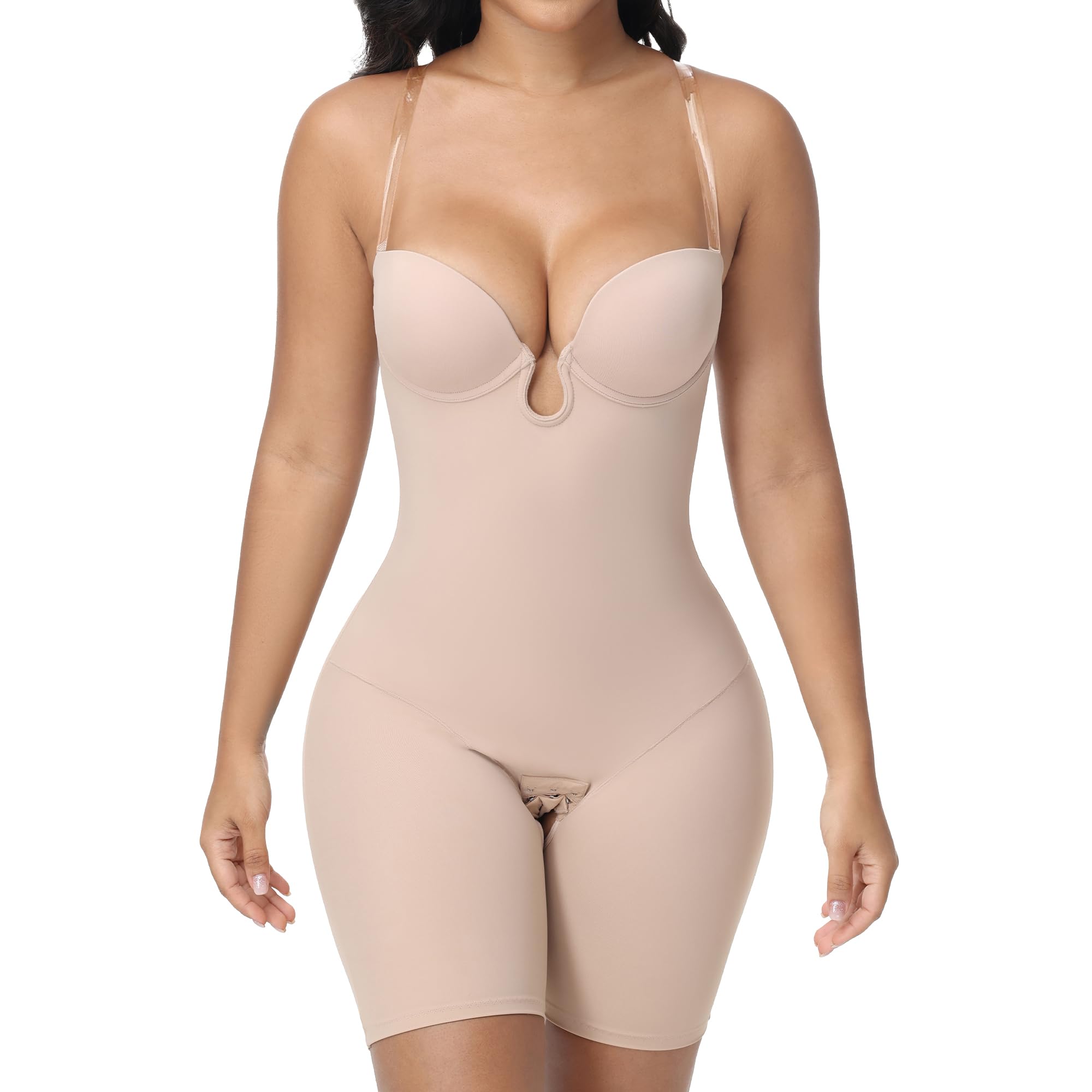Photo 1 of SHAPESHE Backless Bodysuit - U Plunge Low Back Shapewear- SMALL