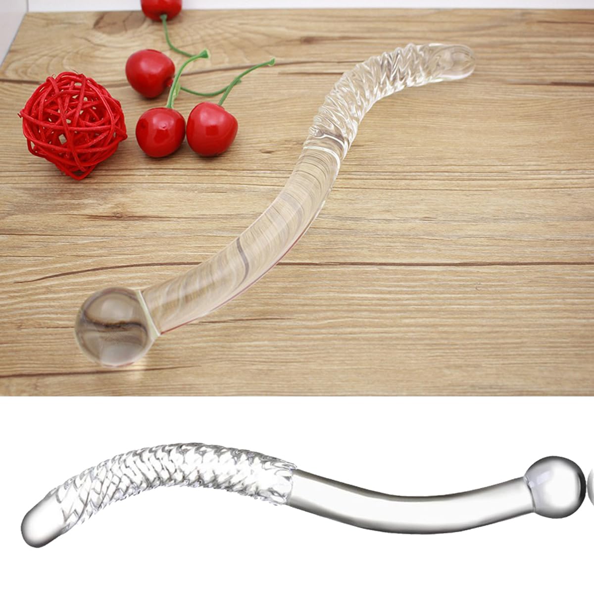 25,5 cm Langer, Transparenter, Doppelseitiger, Gebogener Glasdildo mit  Spiralstruktur und Kristall Eichel. Doppelseitiger Penis G Punkt Stimulator  aus Kristall – Glas-Sexspielzeug für Frauen Männer : Amazon.de: Drogerie &  Körperpflege