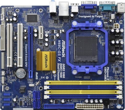 AS Rock FX Socket AM3 Plus NVIDIA GeForce 7025 A V GbE Micro ATX Motherboard N68C-GS FX
