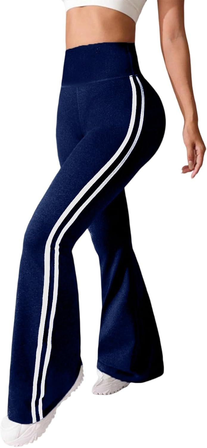 Yoga Pants with Pockets Women Flare Leggings, Bootcut High Waisted Tummy Control Stretchy Flared Bell Workout Casual Pant