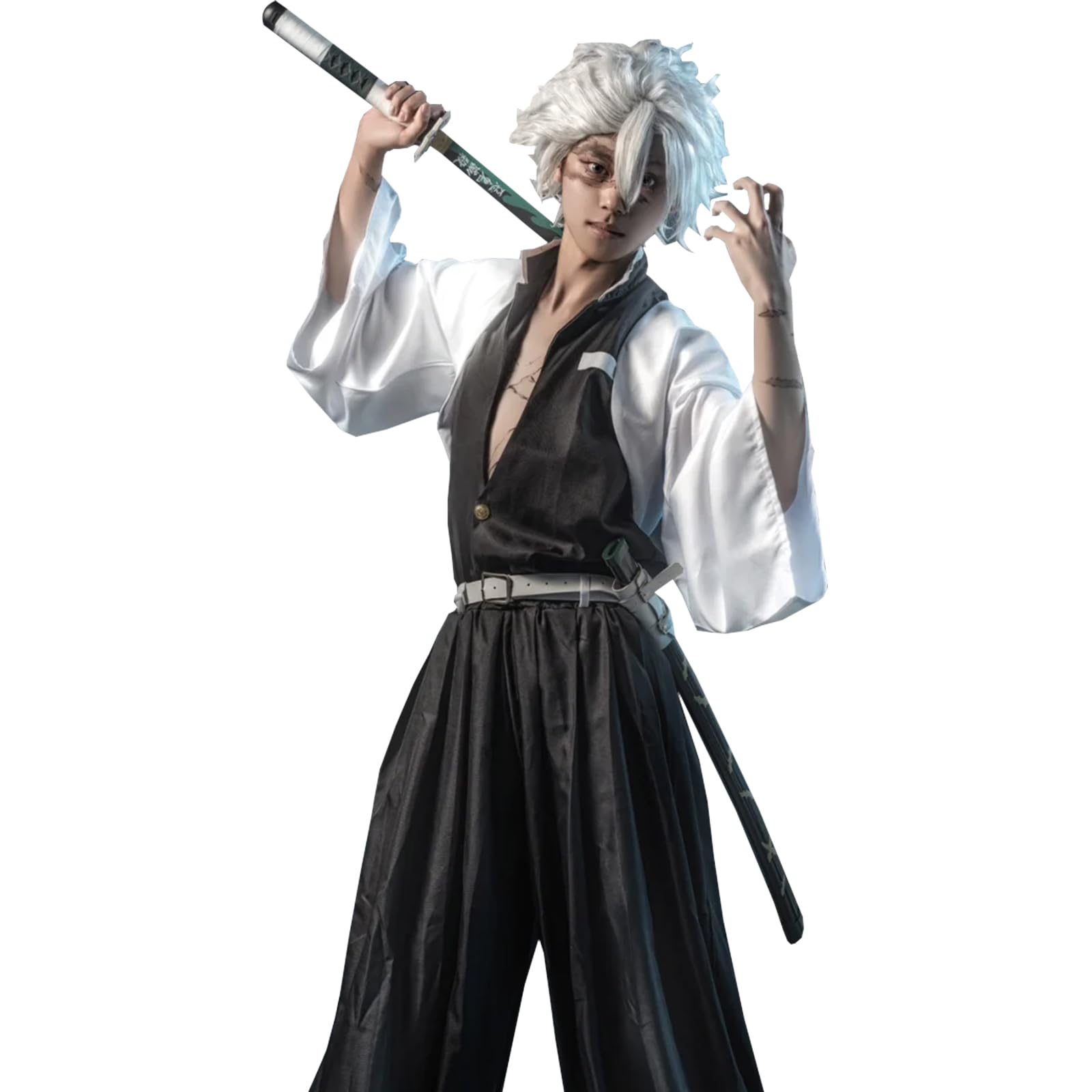 CR ROLECOS Anime Cosplay Shinazugawa Sanemi Cosplay Costume Sanemi Halloween Kimono Kimetu No Yaiba Carnival Costume S