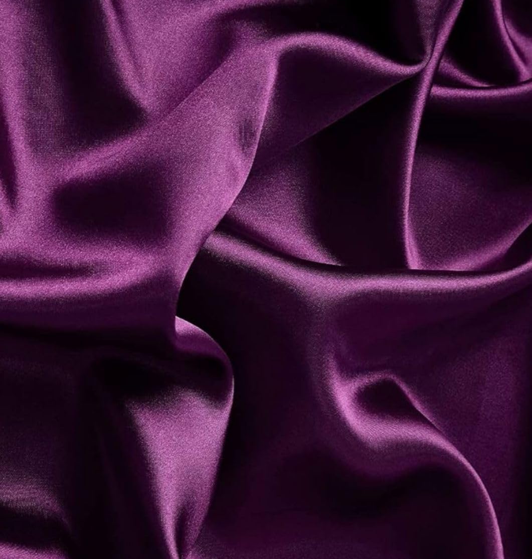 Wine Colour Satin Fabric (5 Meter)-image-42