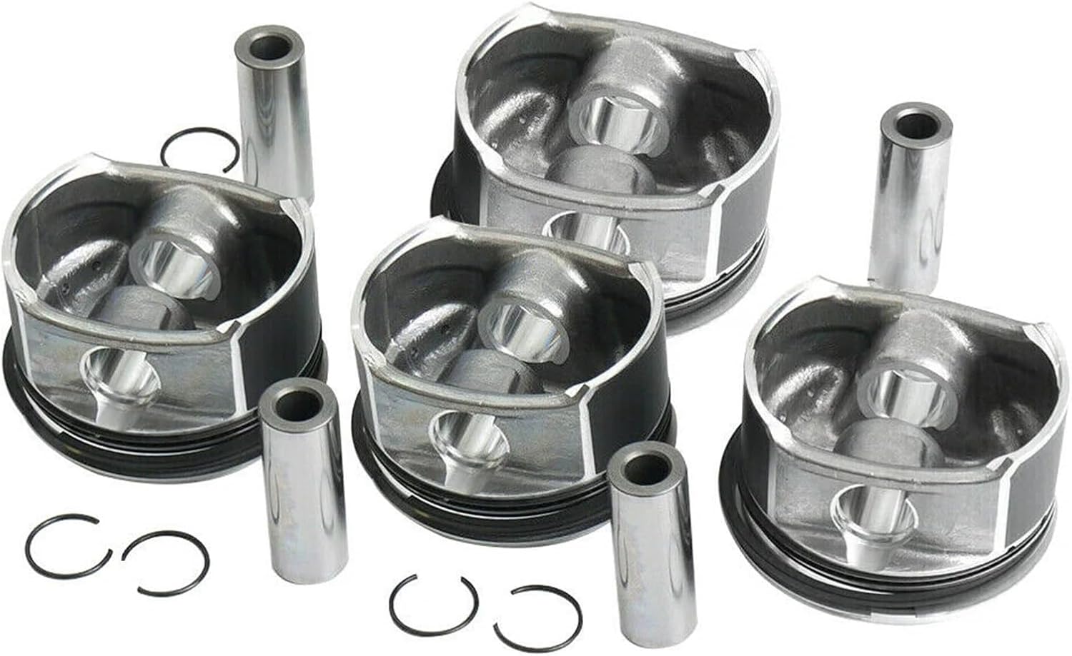 4pcs Engines Car Pistons&Rings Kit Φ82mm Compatible with 2710300024 2710302217 2710306617 Compatible with Mercedes-Benz W203 W204 A209 C200K M2711.8L