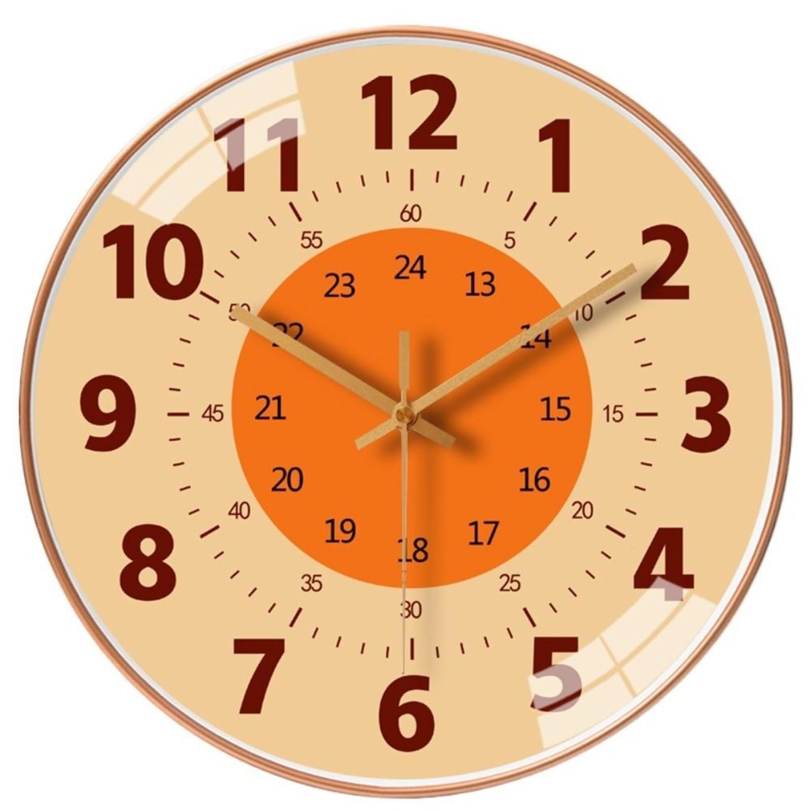 DJSKLDF Wall clock Wall Decor Silent Clock Punch-free Modern Learning Cartoon Simple Electronic Color Children's Room(F)