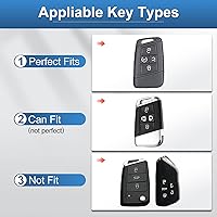 Vista 2 de YO&YOYE Compatible con funda para llavero VW Volkswagen con llavero protector de llave de cuero