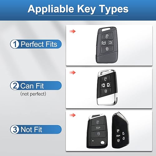 Miniatura 2 de YO&YOYE Compatible con funda para llavero VW Volkswagen con llavero protector de llave de cuero