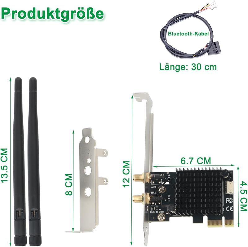 Ziyituod AC1200 WiFi PCI-E adapter Bluetooth 4.2 asztali számítógéphez