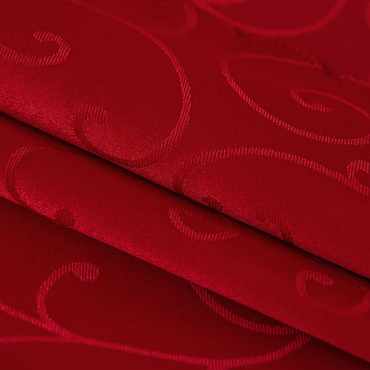 Mantel Jacquard Redondo Protege y Decora la Mesa Adecuado para el hogar, Hotel Restaurante, Banquete de Boda, reunión de Oficina Rojo Diámetro 260 cm