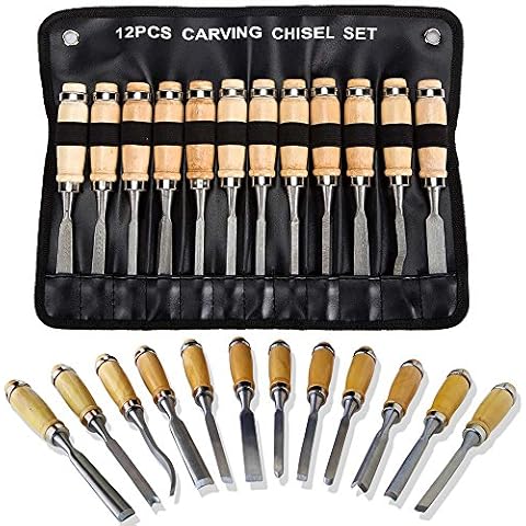 12 Piece Wood Carving Chisel Set for Beginners Cover