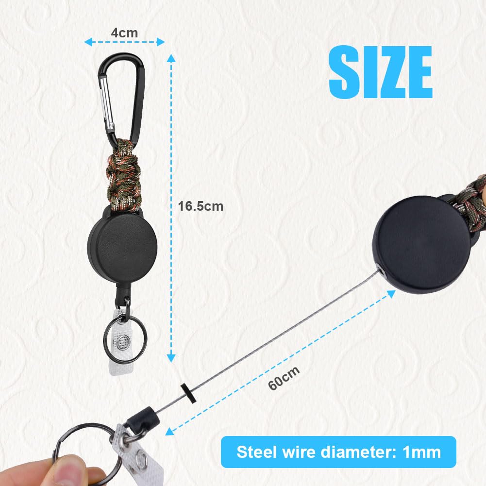 Vicloon Retractable Badge Reel, 3Pcs Retractable Keyring - Image 2