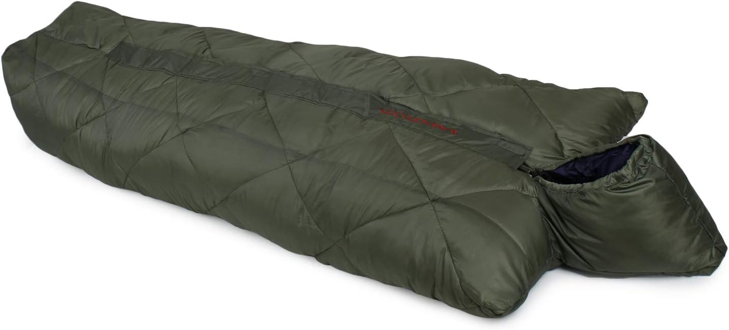 KLAIR Double Layered Nylon Fabric Inner Warmed Sleeping Bag (Olive Green)