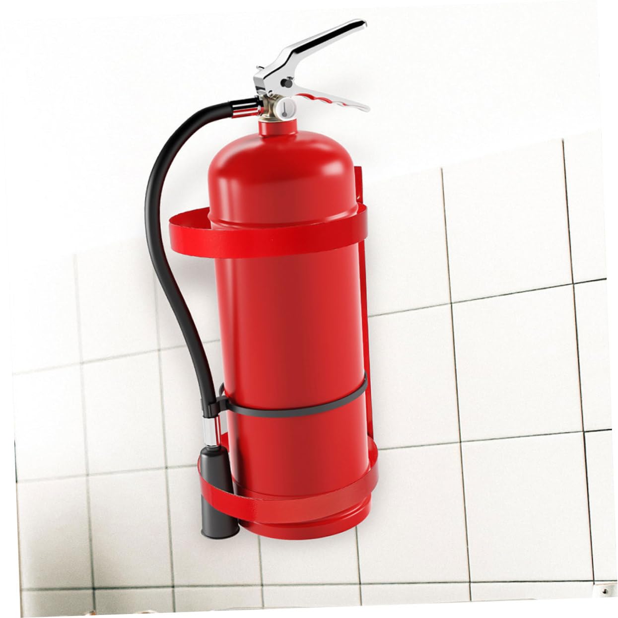 OSOLADY 2pcs Red Fire Extinguisher Car Mount Car Accessories Wall Bracket Iron Fire Extinguisher Mounting Kit