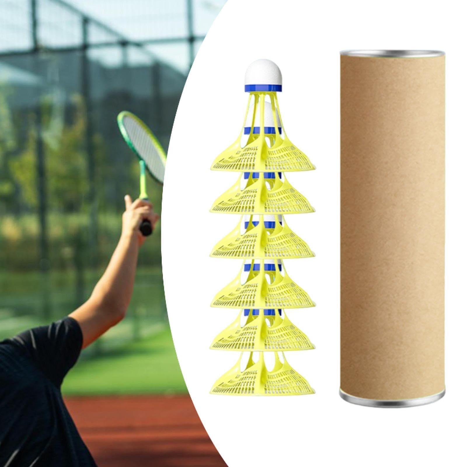 Colaxi Windproof Badminton Balls Set Accessory Professional for Entertainment or Exercise Portable Foam Head 6.5x6.5cm, Yellow 6Pcs