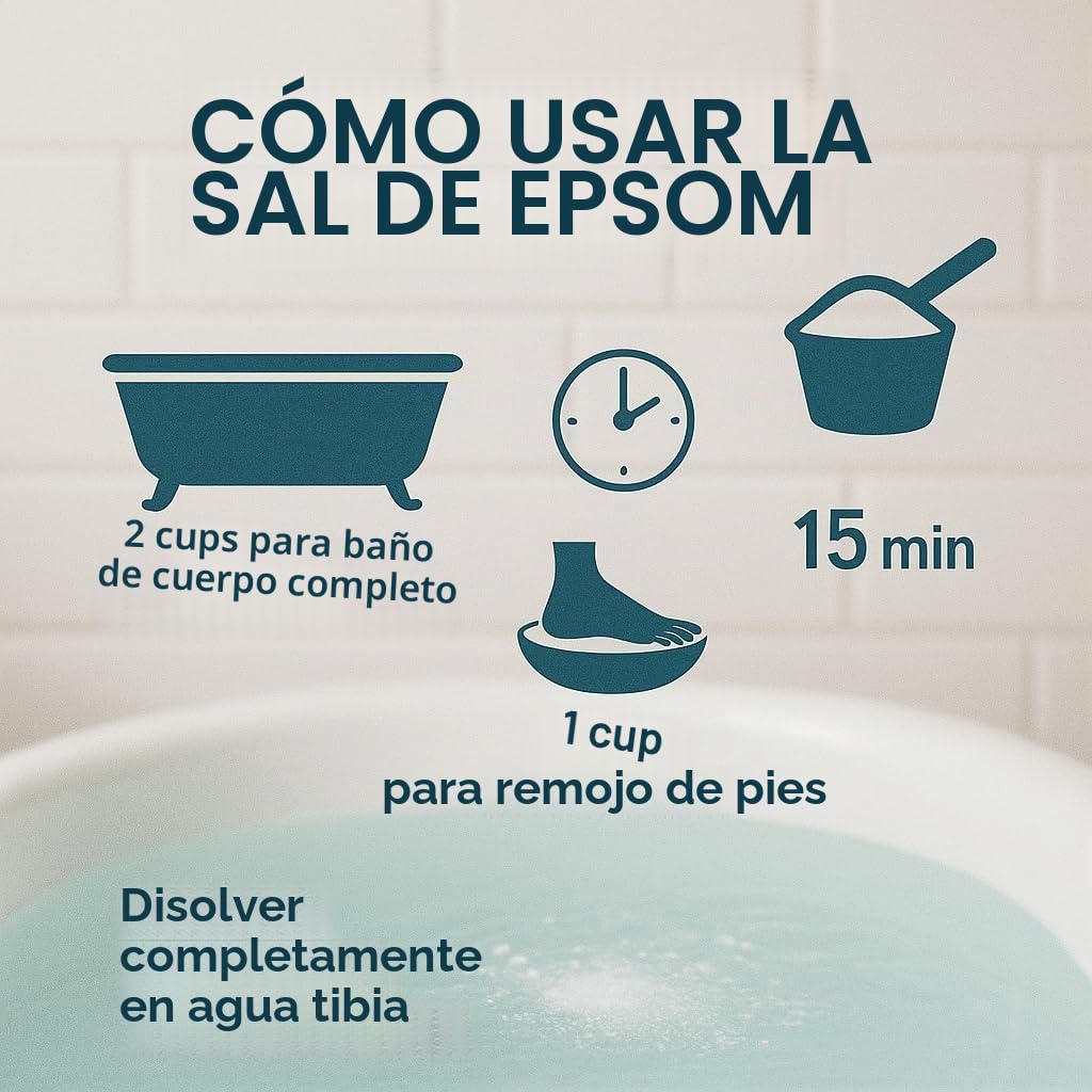 GiDeli Epsom Sal de baño de sulfato de magnesio de 5 kg de calidad farmacéutica en un cubo - 100 % puro sal natural - Baño de pies - Cuidado de la piel - Baño de relajación (5 kg)