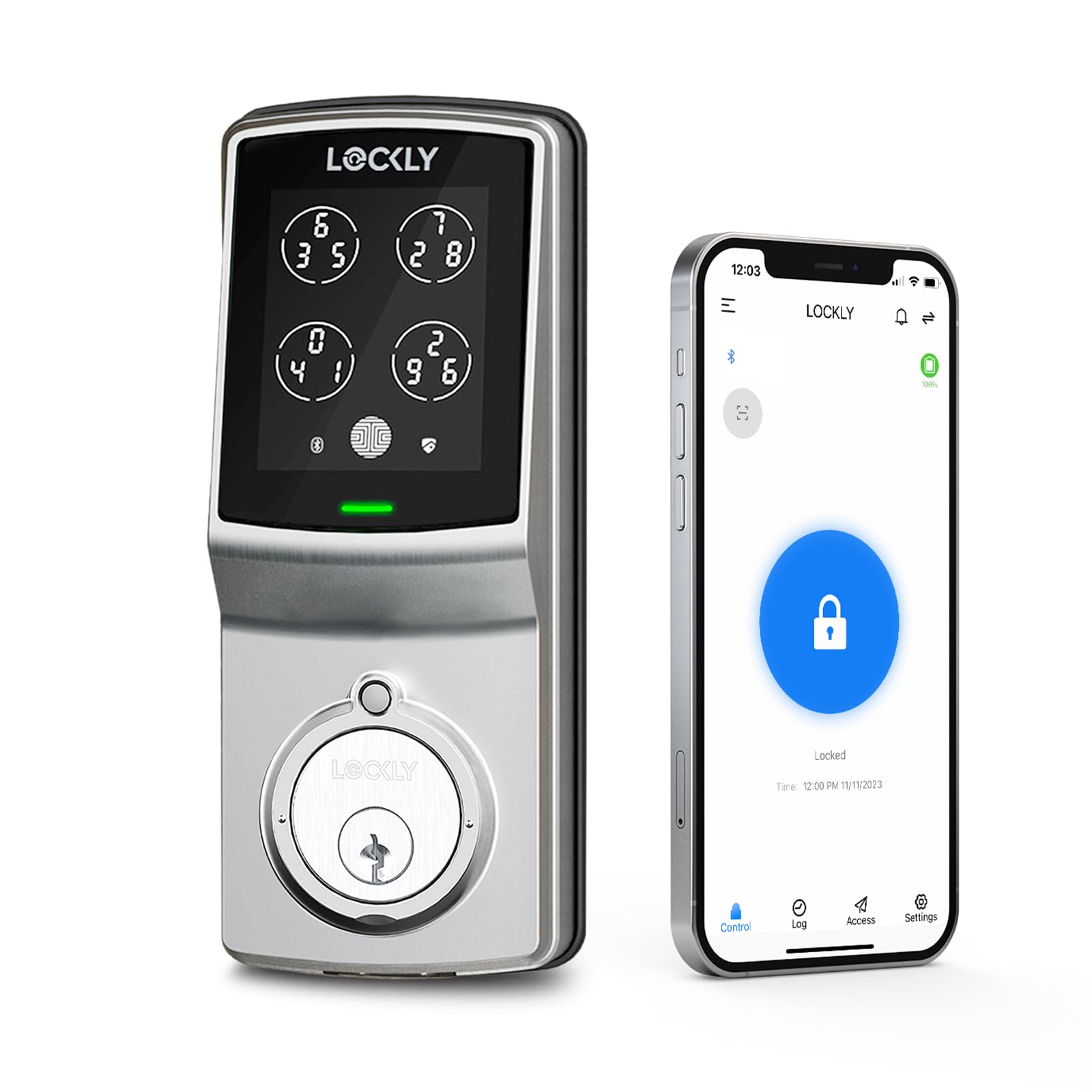 Lockly Smart Lock Model 7S, Bluetooth Smart Door Lock, Keyless Entry with PIN Genie® Digital Keypad, Front Door Lock Deadbolt