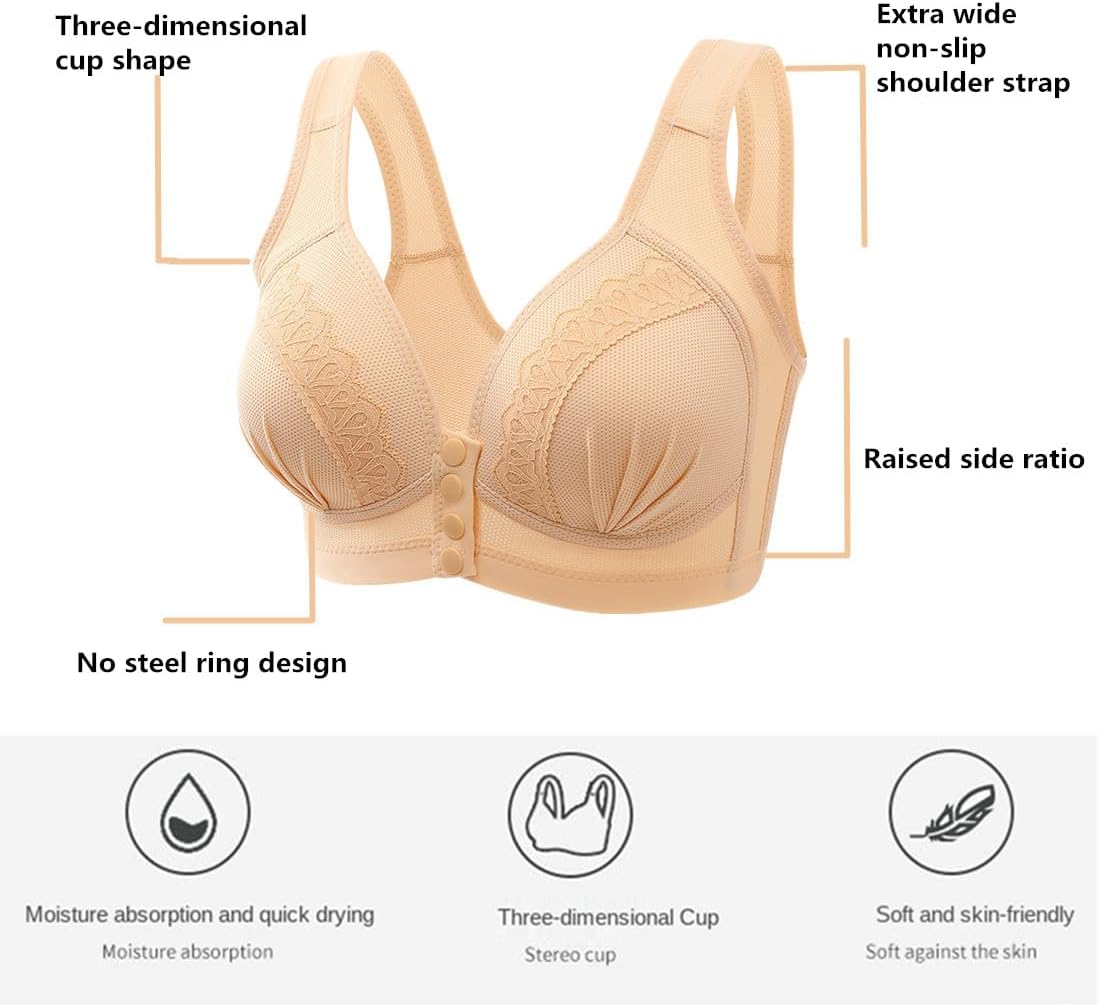 Sibrawom Women's Front Closure Plue Oversize Bra for Women Everyday Bra - Image 6
