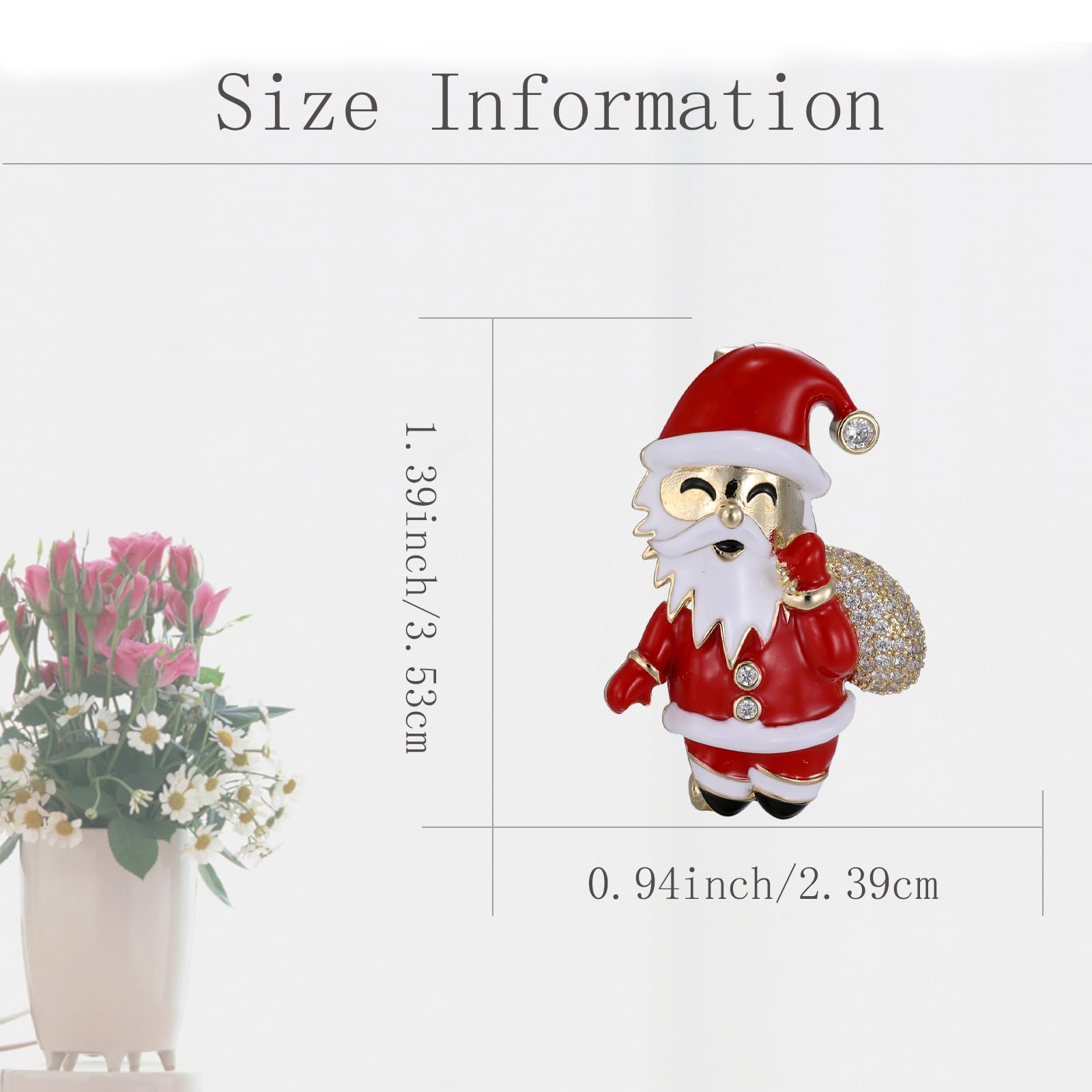 Midari Christmas Brooch Pin for Women Santa Lapel Pins Corsage Brooches Scarf Clip Pins for Men Suit Clothing Dress Accessories Decoration Fashion Jewelry Gifts