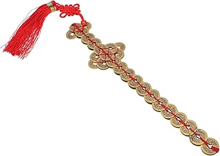 Chinese Lucky Feng Shui Coin Sword Five Emperor Money Coins Hanging Charm with Chinese Knot for Wealth Success Decoration