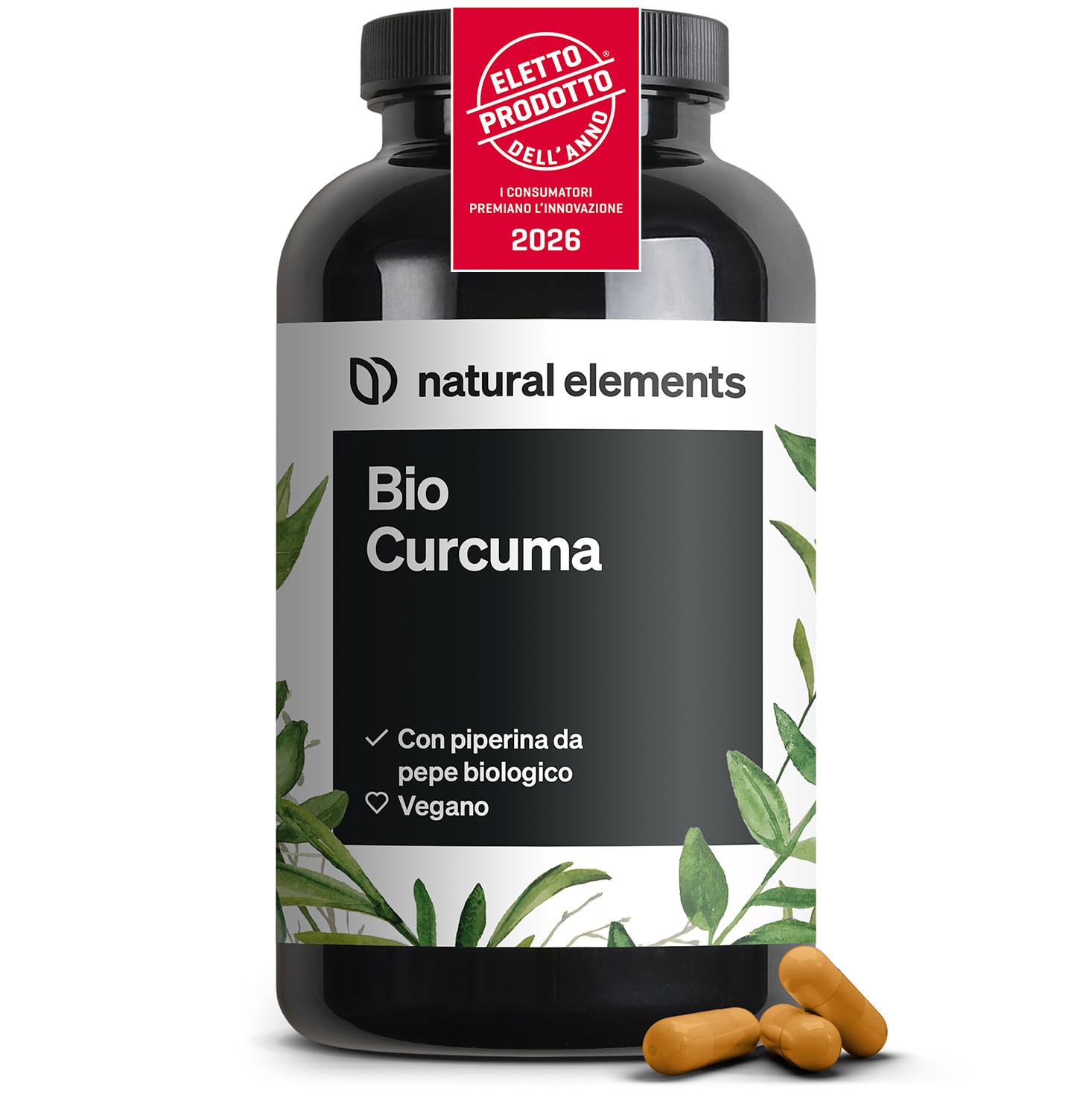 Curcuma e Piperina Plus – 240 capsule – 2.900mg di bio curcuma per dose giornaliera – con curcumina e pepe nero – ad alto dosaggio, vegana – prodotta e testata in laboratorio in Germania