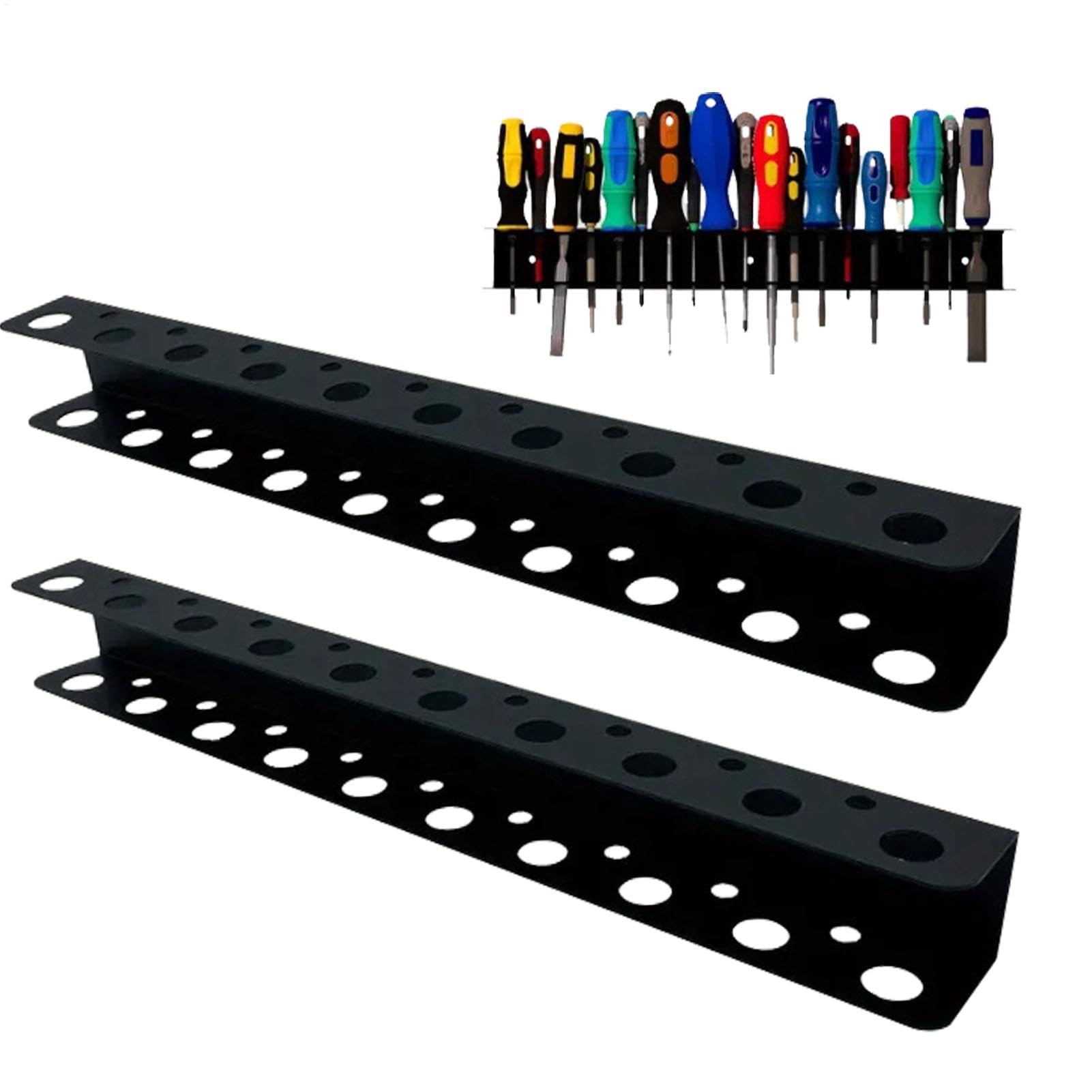 Barra de montaje en pared para destornilladores con soporte multiranura resistente