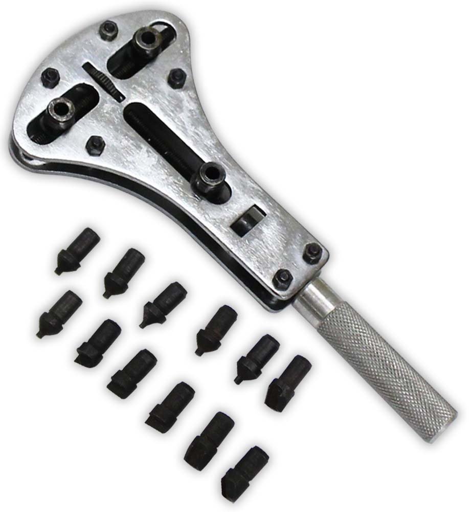 JEWEL TOOL Jumbo Case Opener | Specialist for Waterproof Cases | 4 Clamps, 12 Knobs | Satin Chrome Finish