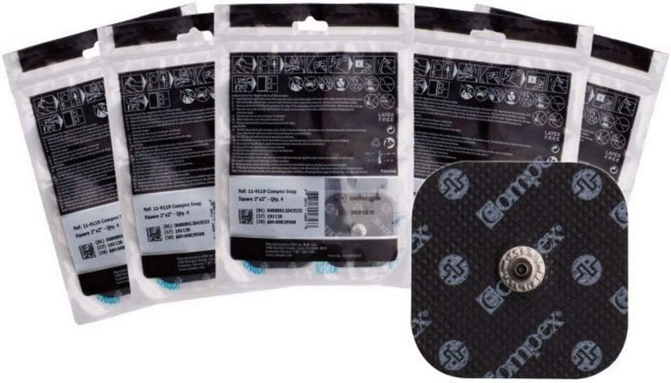Compex Performance Electrodes Easy Snap Set 2 Units 2 In X 2 In Pack Of 5 Sets