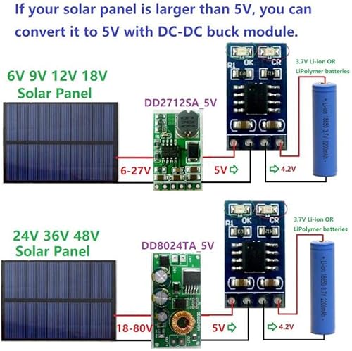 Miniatura 2 de 1A 4.2V 3.7V 18650 LiPo Li-ion Cargador de batería de litio MPPT Módulo controlador solar Módulo de batería de litio Módulo solar (sin clavija)
