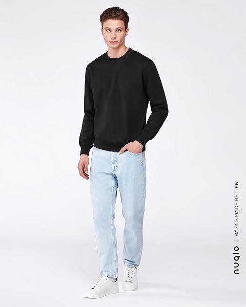 Felpa Uomo Senza Cappuccio | No Logo | Cotone Premium | Basic - Sportivo - Casual | Senza Zip | Semplice Tinta Unita - 2