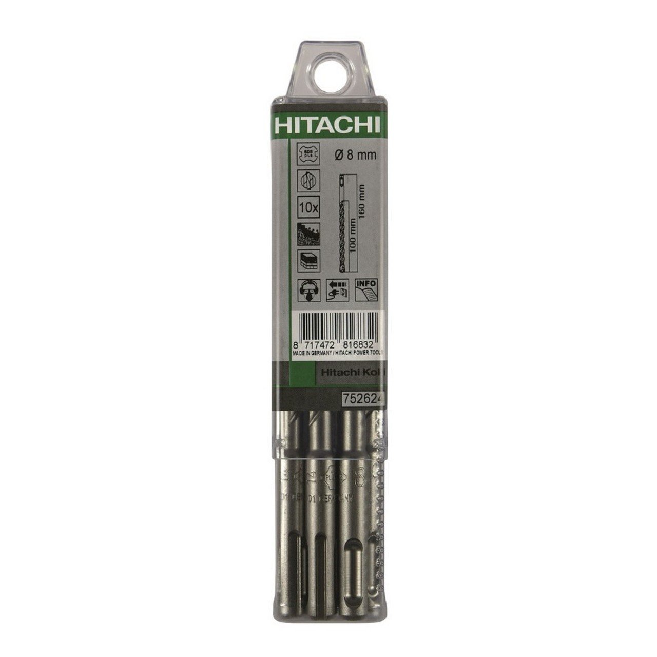 Hitachi tools - Juego brocas sds-plus 2 filo 10x260mm(10u)