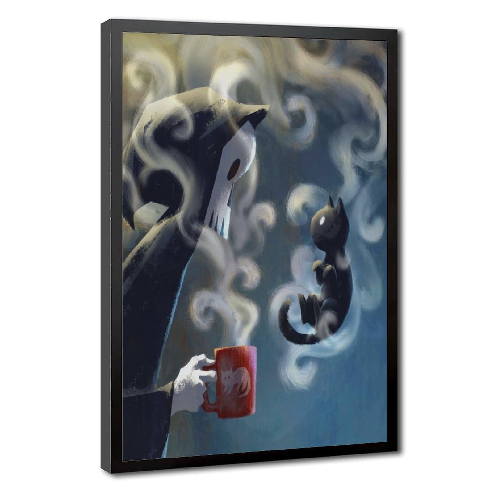 Bareronor Ghosts And Cats Funny (2) Canvas Poster Bedroom Decor Landscape Office Room Decor Gift 24" L X 36" W