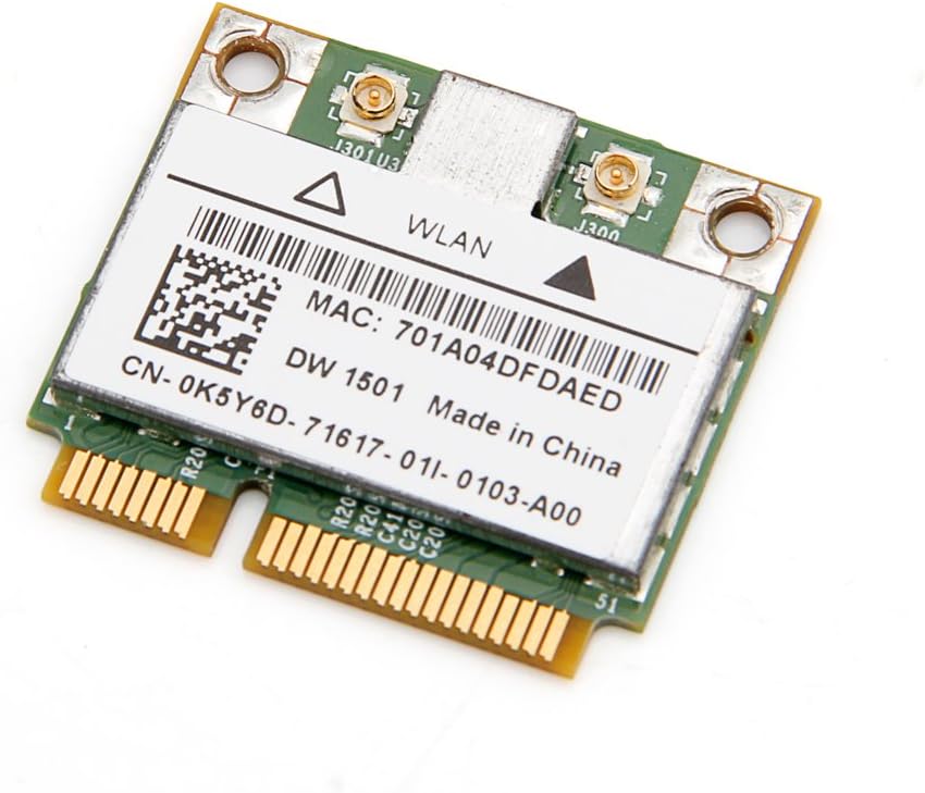 Bottom view of Broadcom DW1501 BCM94313HMG2L WLAN Half Mini PCI-E Card