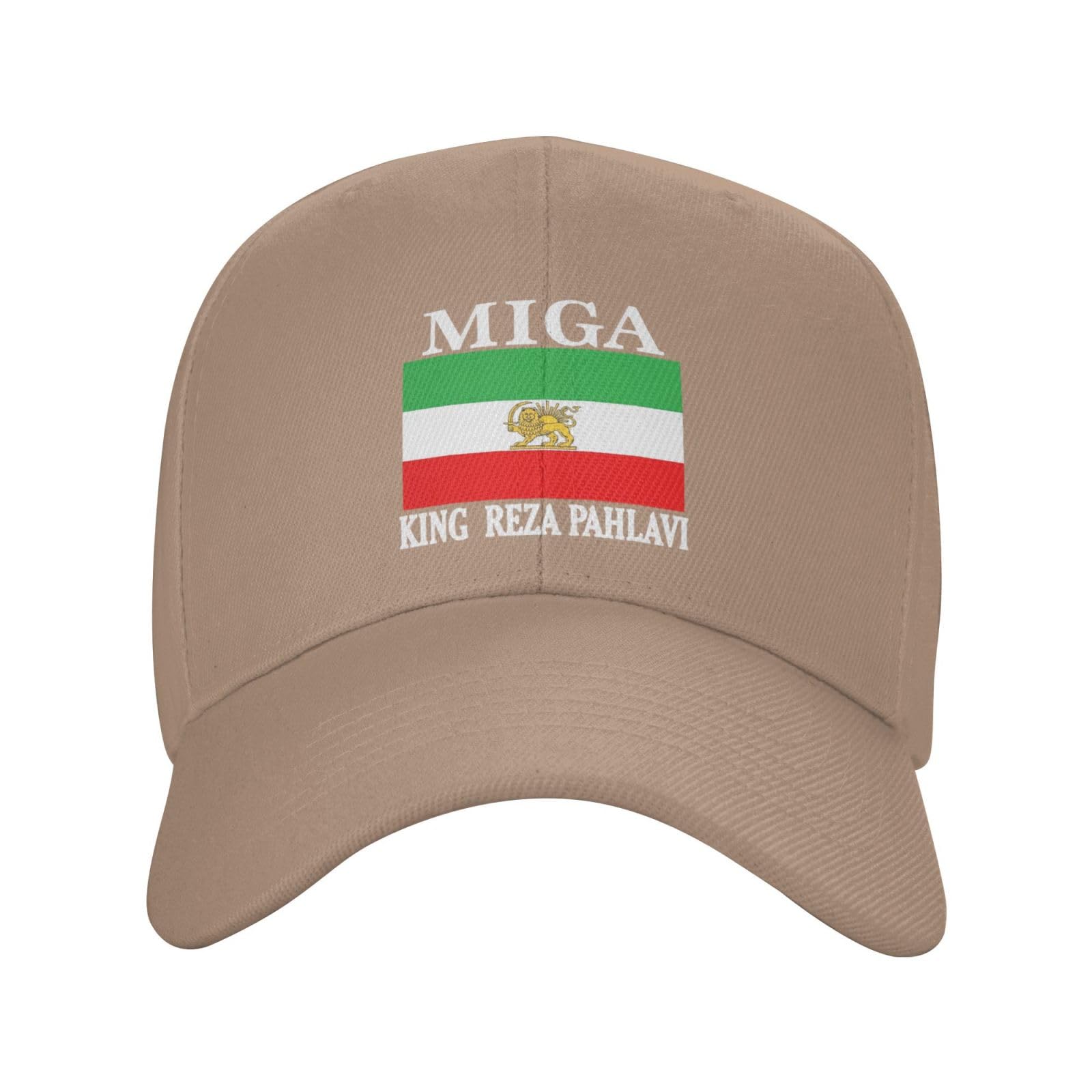 KWQDOZF Miga King Reza-Pahlavi Make Iran Great Again Hat Trucker Cap for Men Women Brown