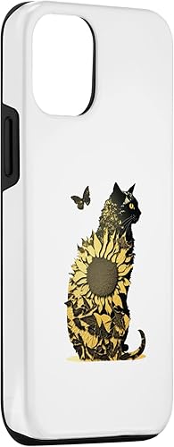 Miniatura 6 de Funda para iPhone 11 con diseño de girasol y gato negro