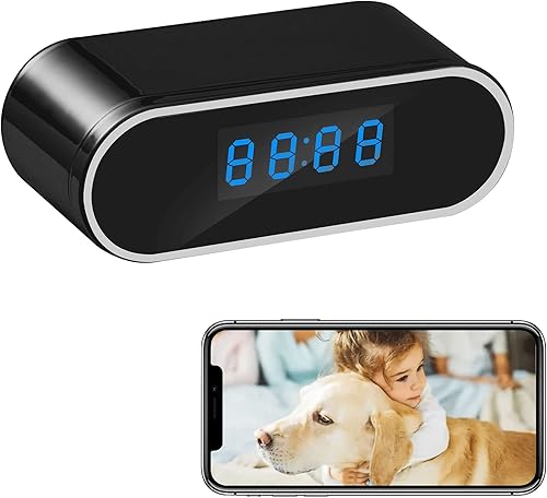 KUKIXO Reloj de cámara de seguridad, detector de cámara oculta, cámara 1080P con reloj con visión nocturna y detección de movimiento, cámara de