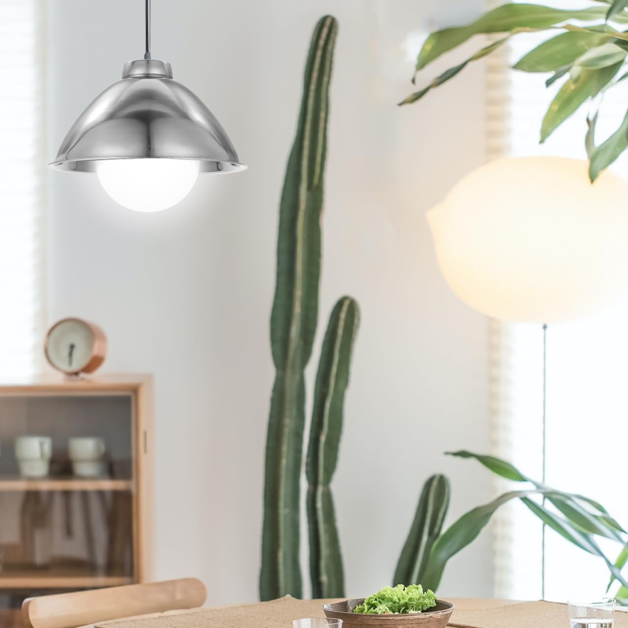 8.5 Inch Stainless Steel Industrial Lampshade - Waterproof Outdoor Pendant Light Cover For Courtyard Garden And Factory Silver Metal Dome Decor