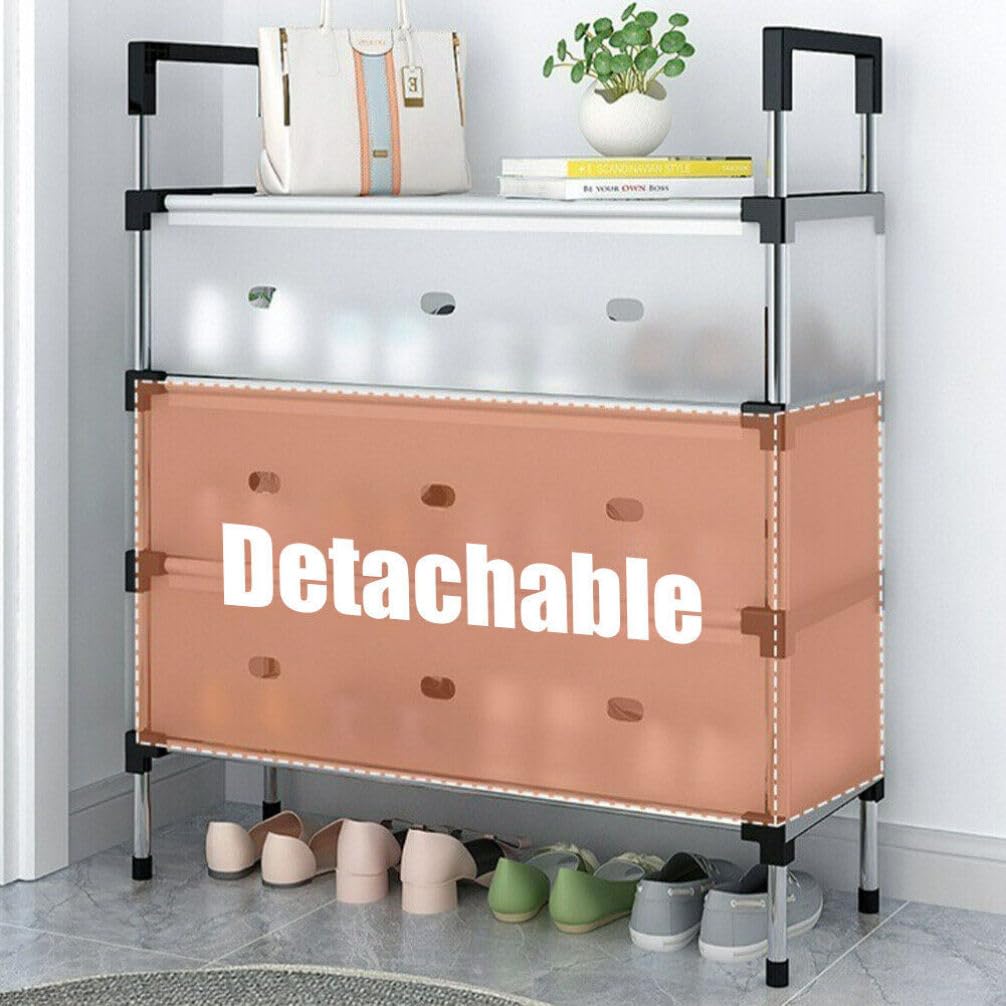 Cabilock Scarpiera a 4 Livelli in Acciaio Inox e Plastica Nera