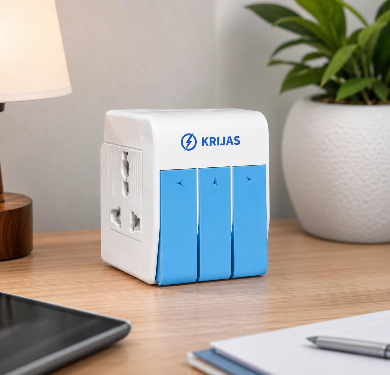 KRIJAS 3 Gang Universal Multi Plug Adapter with Individual Switch | 3 Pin Universal Socket | Heavy Duty Travel Adapter | Extension Converter for Home Office Kitchen-picture-34