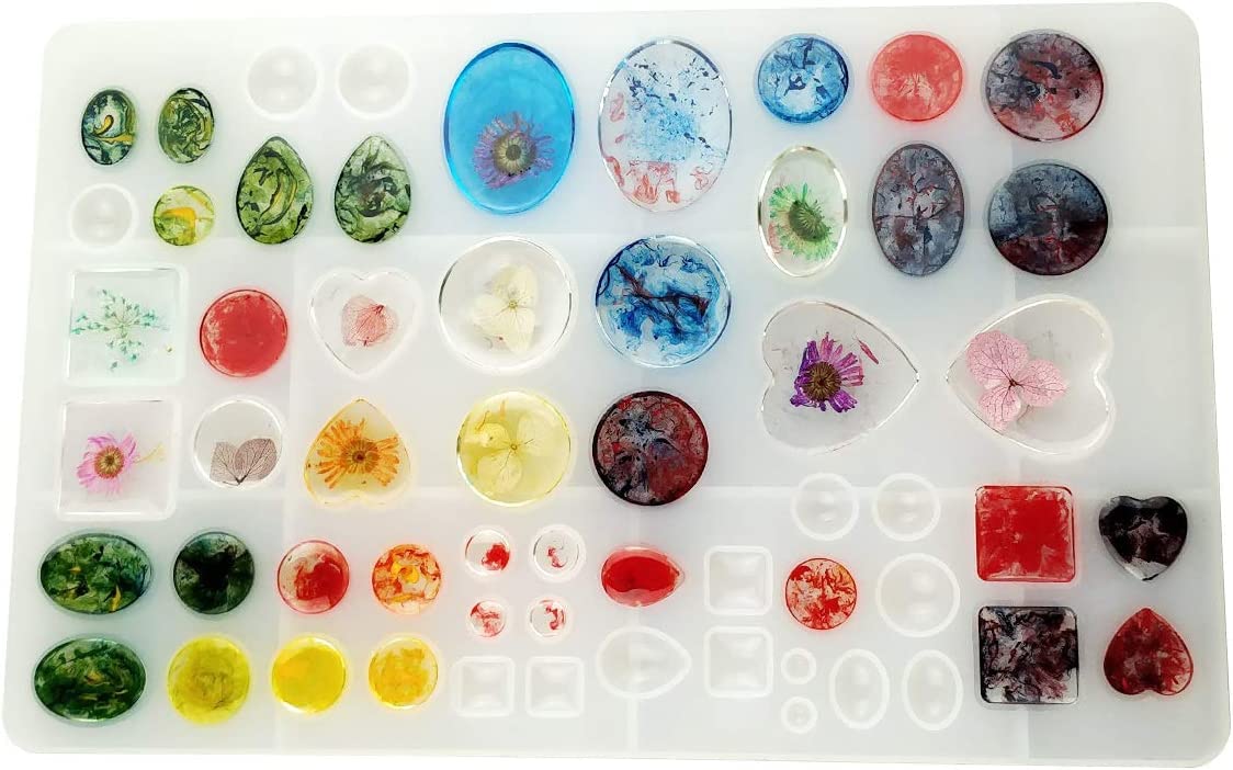 INOG Jewellery Casting Molds, Gem Jewelry Silicone Casting Mold, for Resin Epoxy DIY Crafting, Earring, Pendant, Studs Jewelry Making (Large)-picture-21