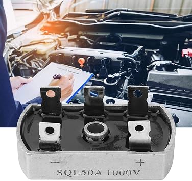 Walfront 4Pcs 3-Phase Rectifier, 50A 1000V Electric Full Bridge Rectifier Module Low Frequency, 1600V Reverse Repeat Peak Voltage