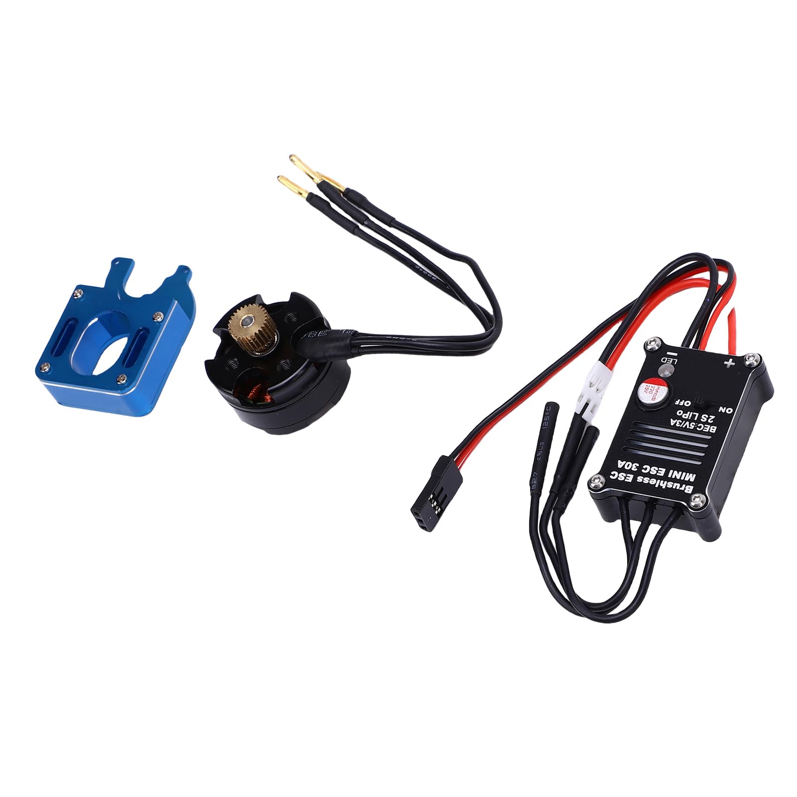 BRRNOO Zestaw RC Motor ESC Kompatybilny z SCX24 1 24, 30A Bezszczotkowy