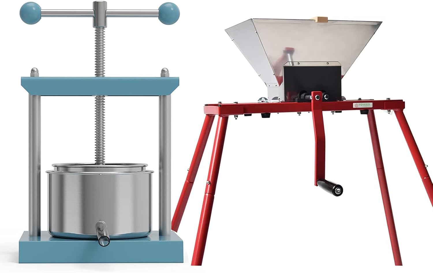 SQUEEZE master Cheese Tincture Herb Fruit Wine Manual Press -1.6Gallon/ 6 Litre with apple crusher