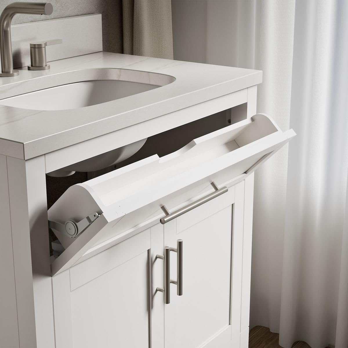 Kohler 39604-ASB-0 Hadron™ 30" Bathroom Vanity Cabinet with Sink and Quartz top, White