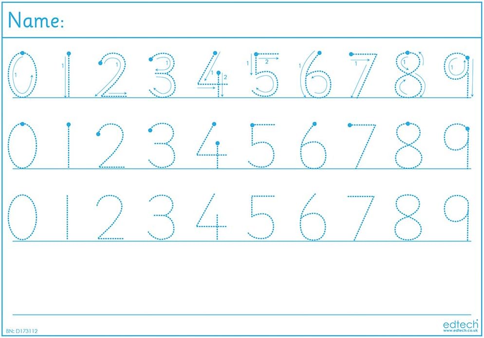 Inspirational Classrooms 3124007 "0-9 Number Tracing Board